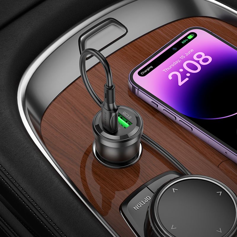 BOROFONE 38W Dual Port Car Charger with Lightning Cable