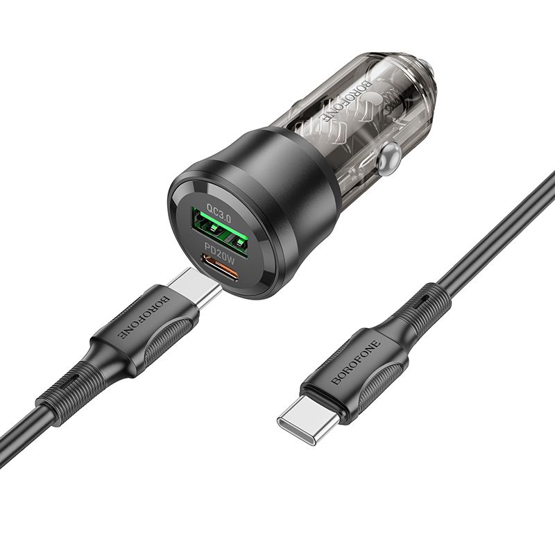BOROFONE 38W Dual Port Car Charger with Type-C Cable