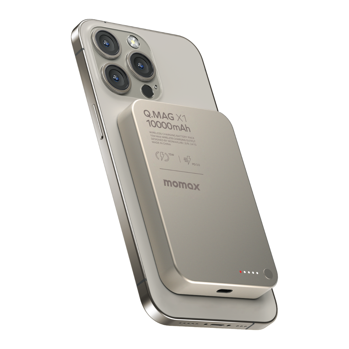 Momax Ultra Thin 20W Magsafe Wireless Titanium Power Bank 10000mAh