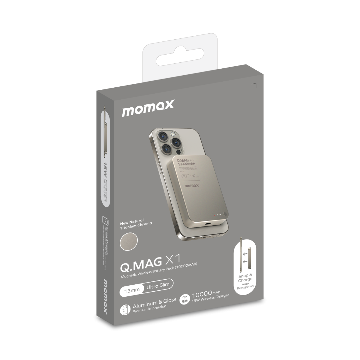 Momax Ultra Thin 20W Magsafe Wireless Titanium Power Bank 10000mAh