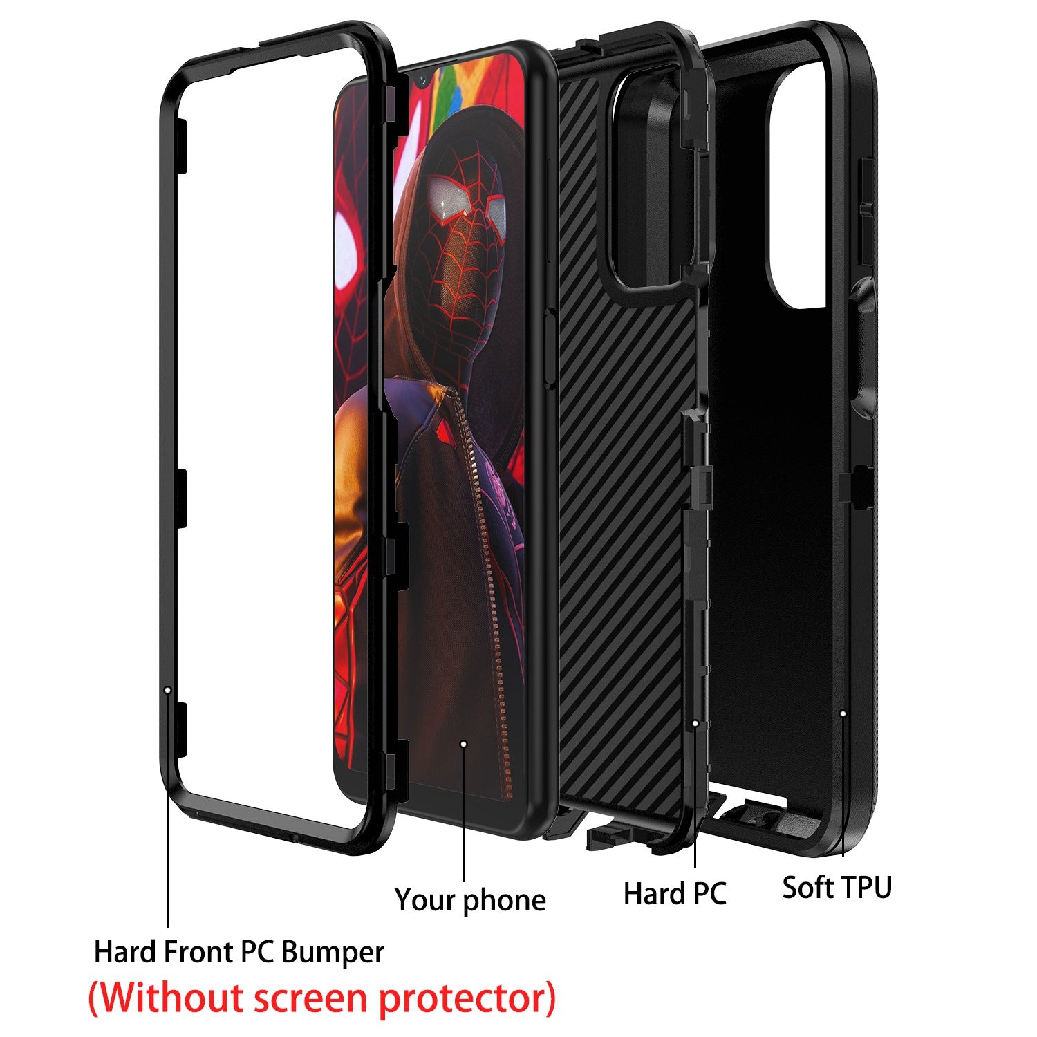 Shockproof Robot Armor Hard Plastic Case with Belt Clip for Samsung Galaxy A23 5G A236U
