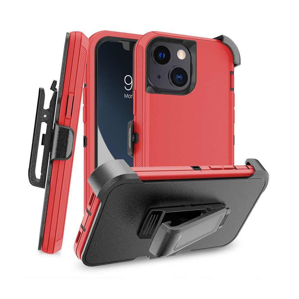 Shockproof Robot Armor Hard Plastic Case with Belt Clip for iPhone 13 mini