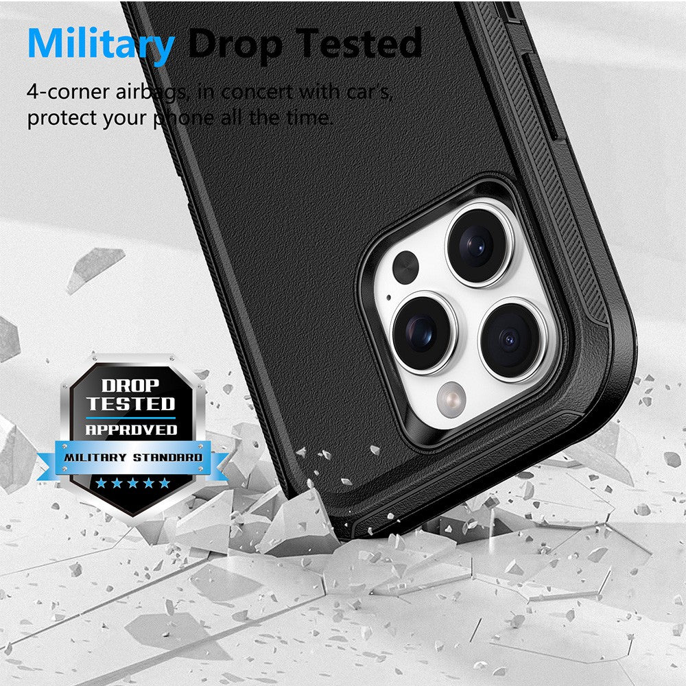 Shockproof Robot Armor Hard Plastic Case with Belt Clip for iPhone 16 Pro Max