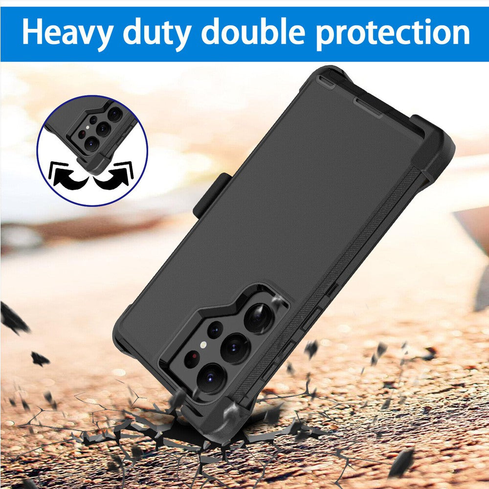 Shockproof Robot Armor Hard Plastic Case with Belt Clip for Samsung Galaxy S24 Ultra