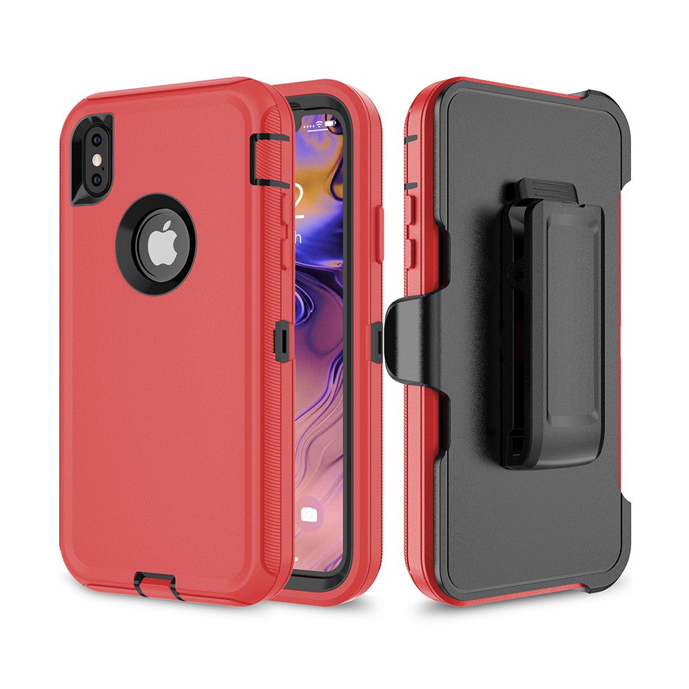 Shockproof Robot Armor Hard Plastic Case with Belt Clip for iPhone XR