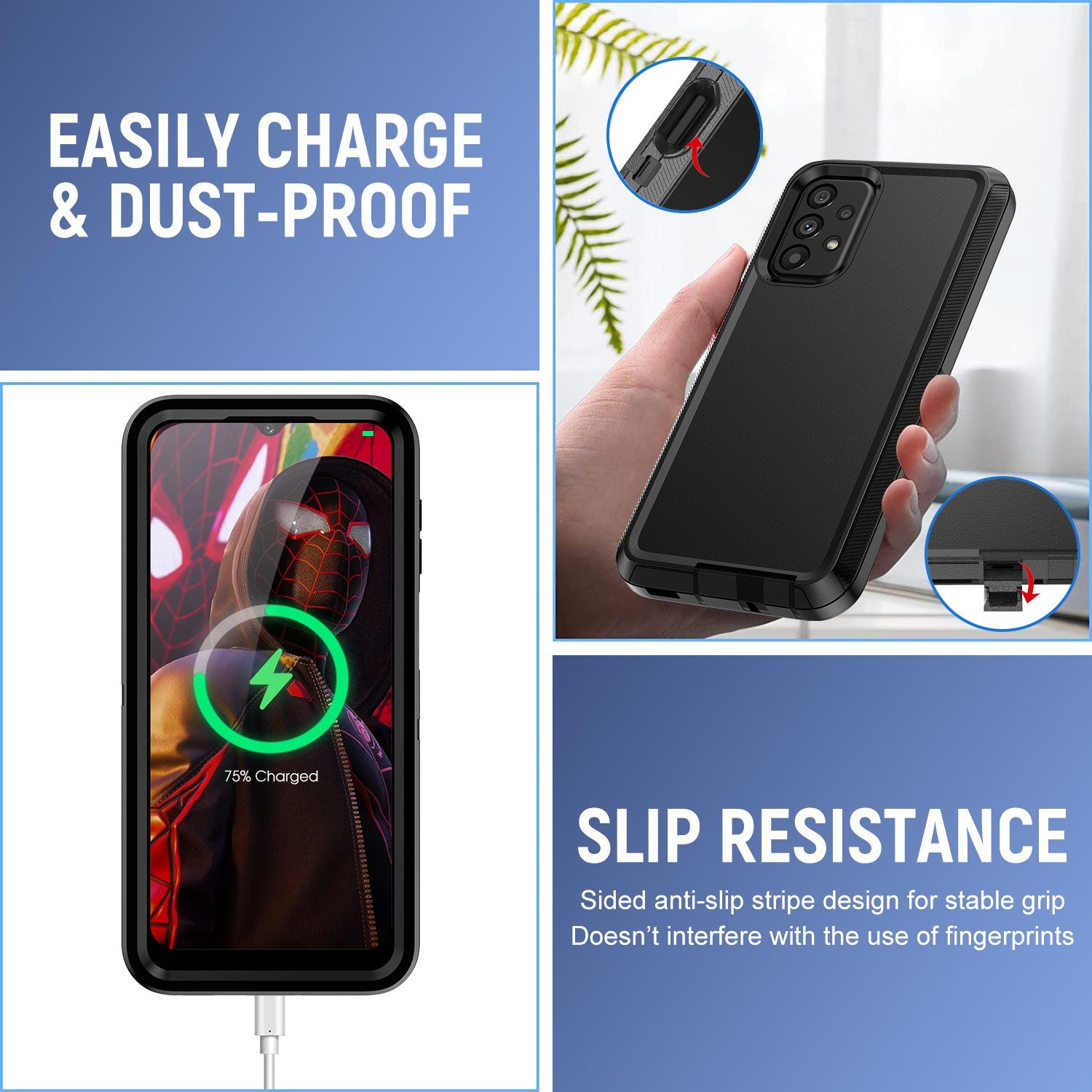 Shockproof Robot Armor Hard Plastic Case with Belt Clip for Samsung Galaxy A23 5G A236U