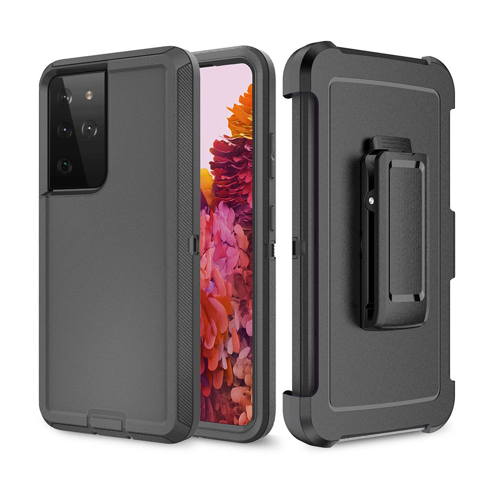 Shockproof Robot Armor Hard Plastic Case with Belt Clip for Samsung Galaxy S21 Ultra