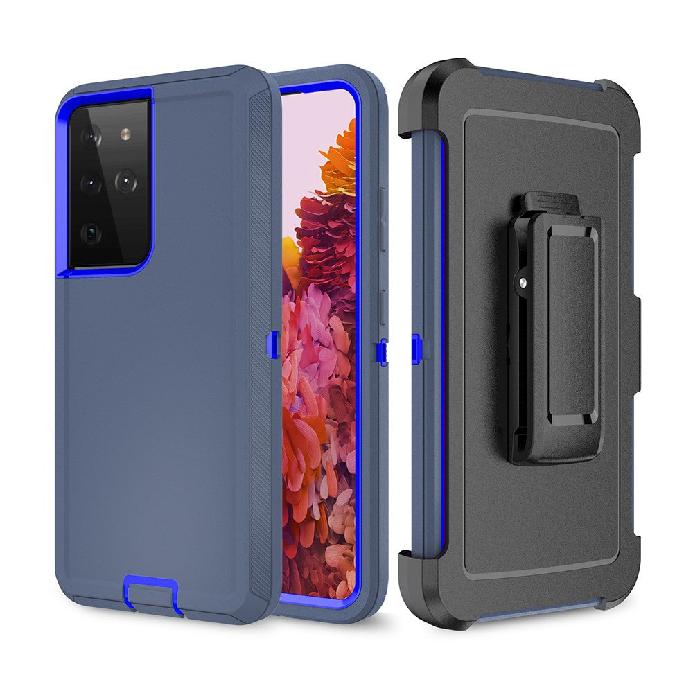 Shockproof Robot Armor Hard Plastic Case with Belt Clip for Samsung Galaxy S21 Ultra