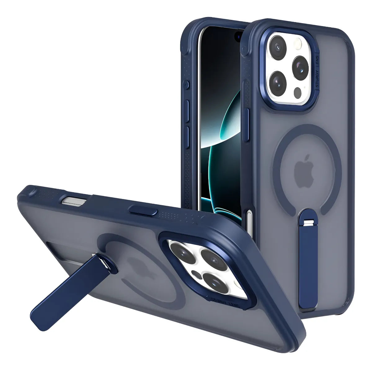 MetalEase Metal Kickstand Soft Grip Matte Case for iPhone 17 Pro Max