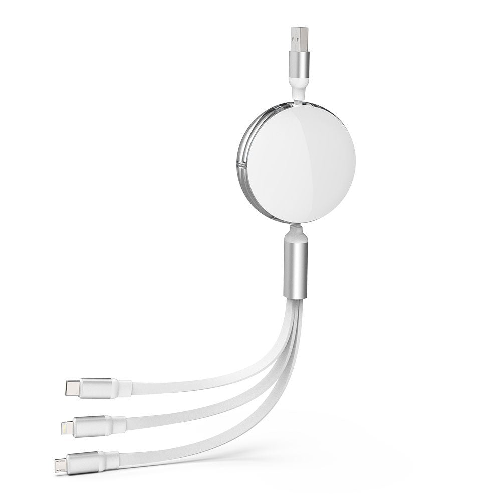 iQuick 3 in 1 Retractable Fast Charge & Data Sync Cable (1.2m)