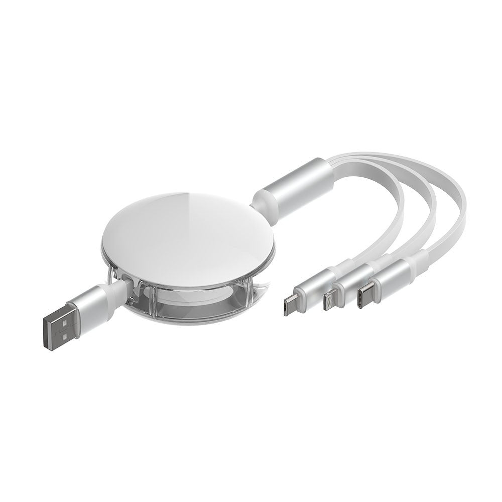 iQuick 3 in 1 Retractable Fast Charge & Data Sync Cable (1.2m)