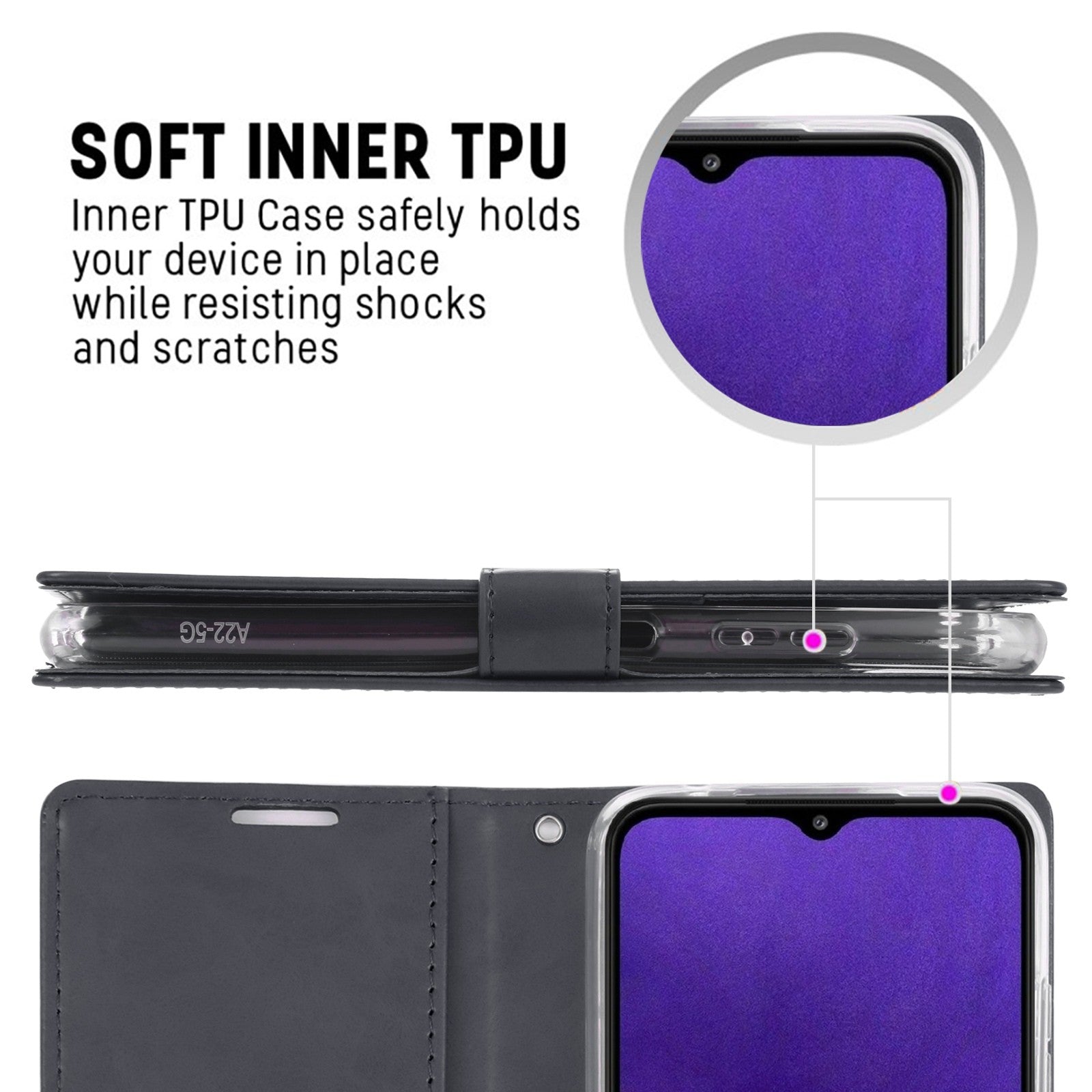 Mercury Blue Moon Diary Cover Case for Samsung Galaxy A22 5G