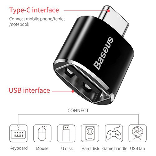 Baseus Mini USB Female to Type-C Male Adapter Converter