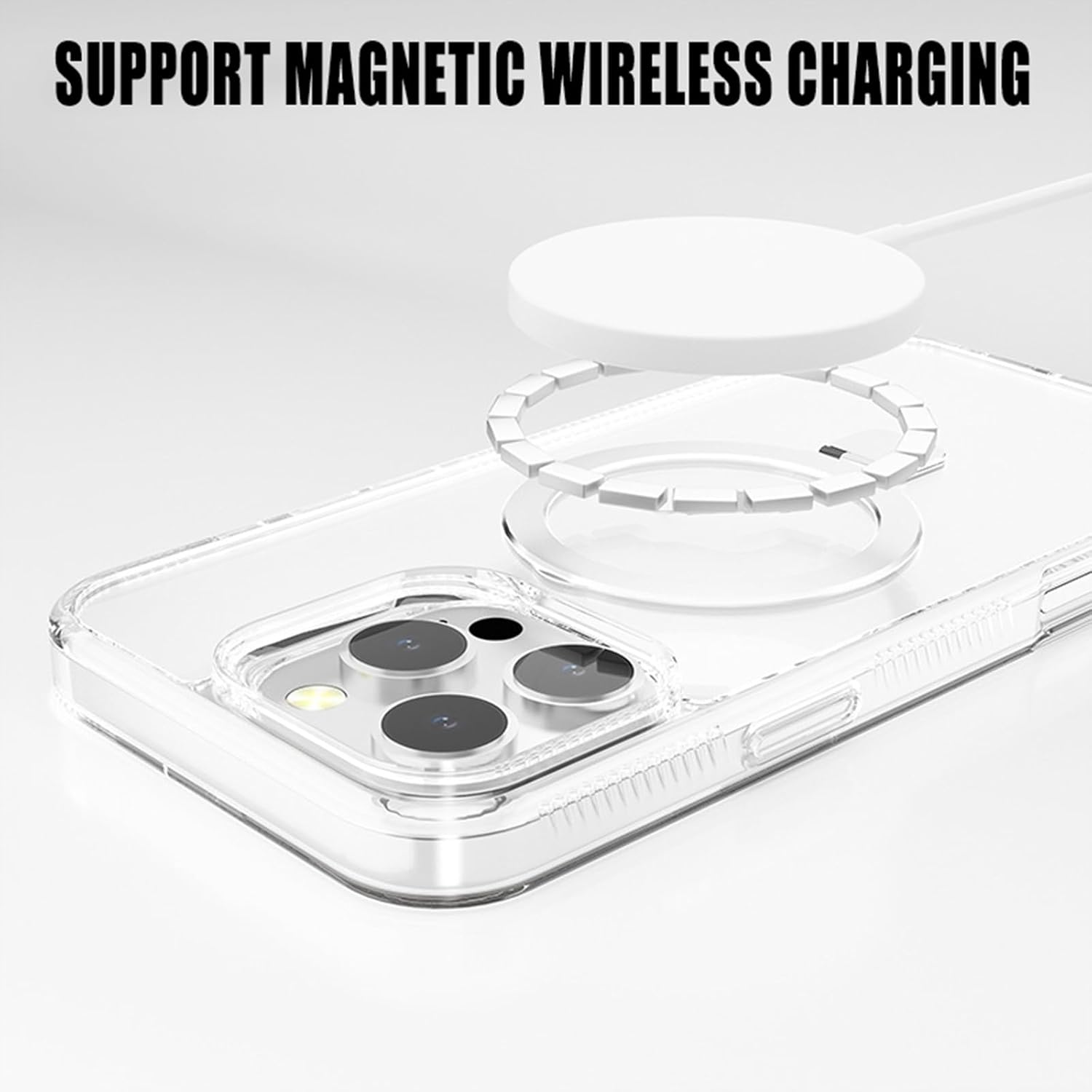Magnetic Kickstand Clear Case for iPhone 15 Pro Max