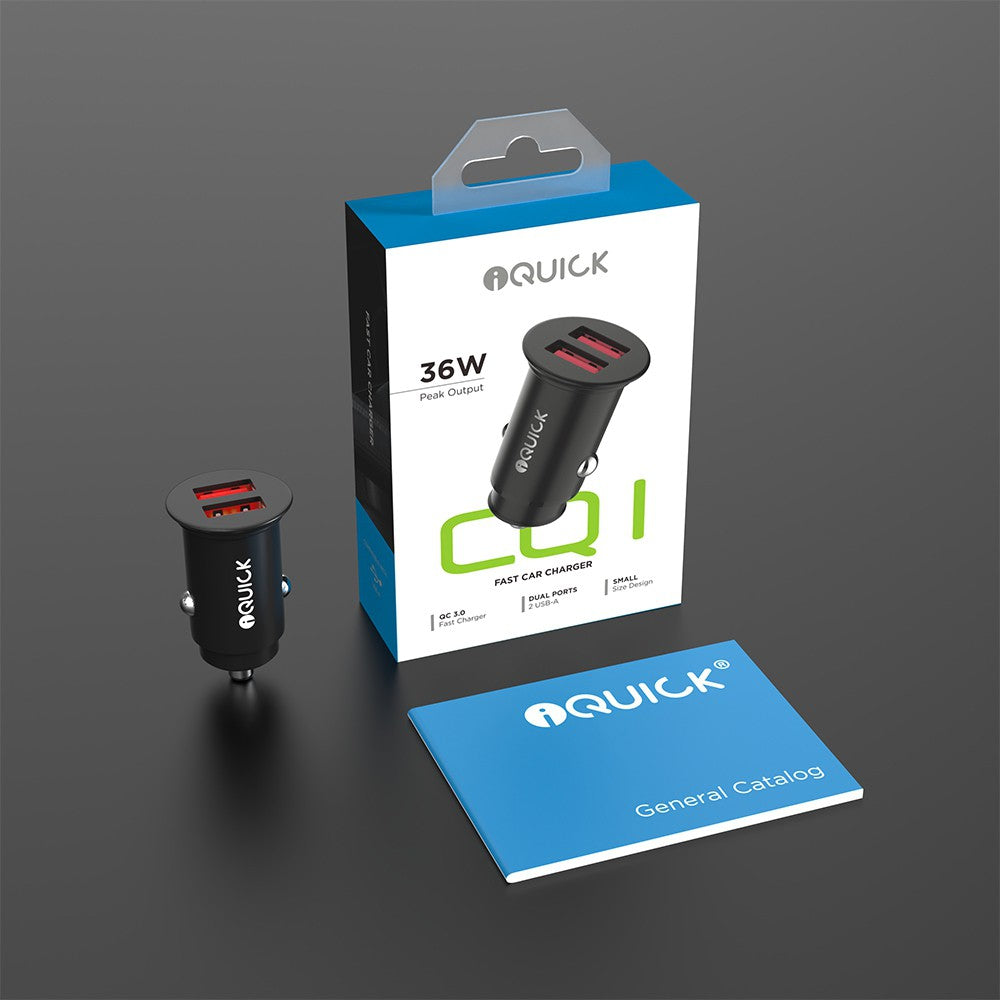 iQuick CQ1 36W Fast Car Charging Dual USB-A Ports