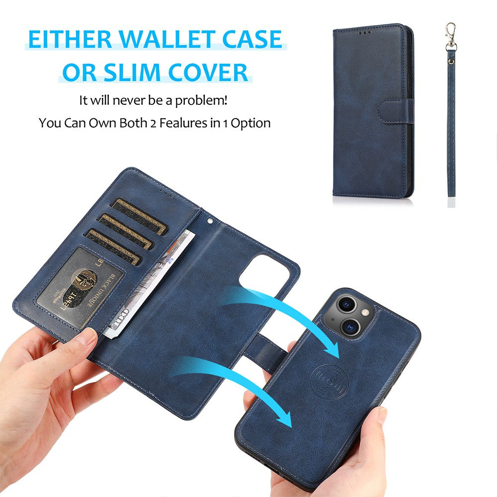 Magnetic Split PU Leather Flip Wallet Cover Case for iPhone 13