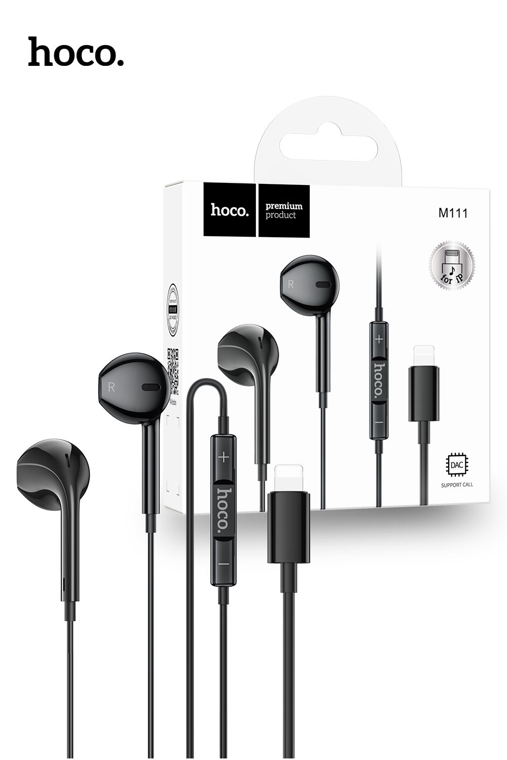 Hoco M111 Plug And Play Primero Digital Lightning Earphones