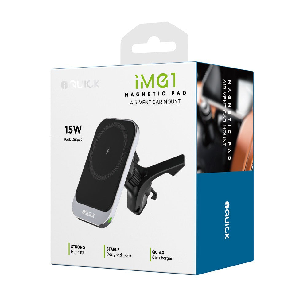 iQuick iMG1 Magnetic Pad Air-Vent Car Mount 15W (Magsafe Compatible)