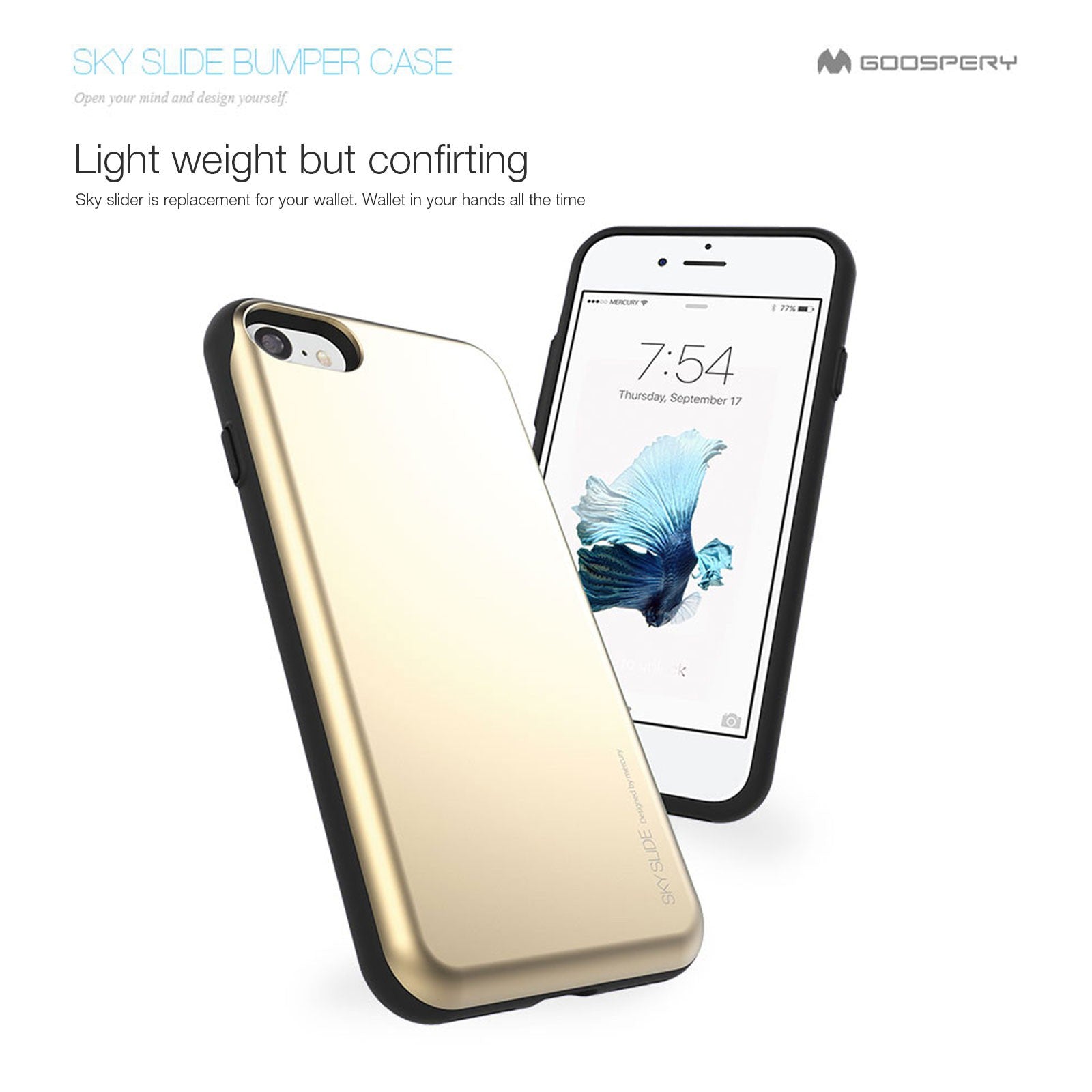 Mercury Sky Slide Bumper Cover Case for iPhone 6 Plus 6S Plus