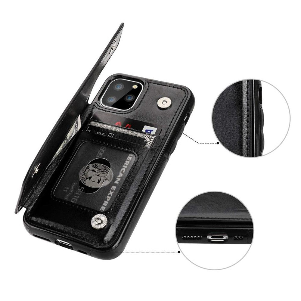 Back Flip Leather Wallet Cover Case for iPhone 11 Pro Max (6.5'')