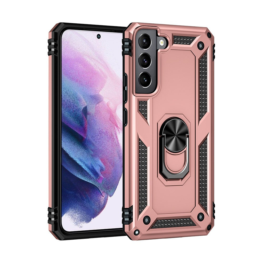 Rotating Metal Ring Holder Armor Shockproof Case Cover for Samsung Galaxy S22