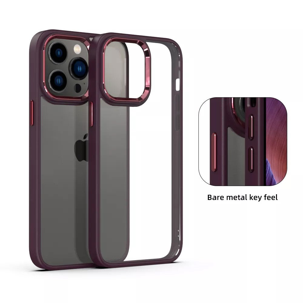 Metal Camera Lens Transparent Protection Shockproof Case for iPhone 14 Pro Max