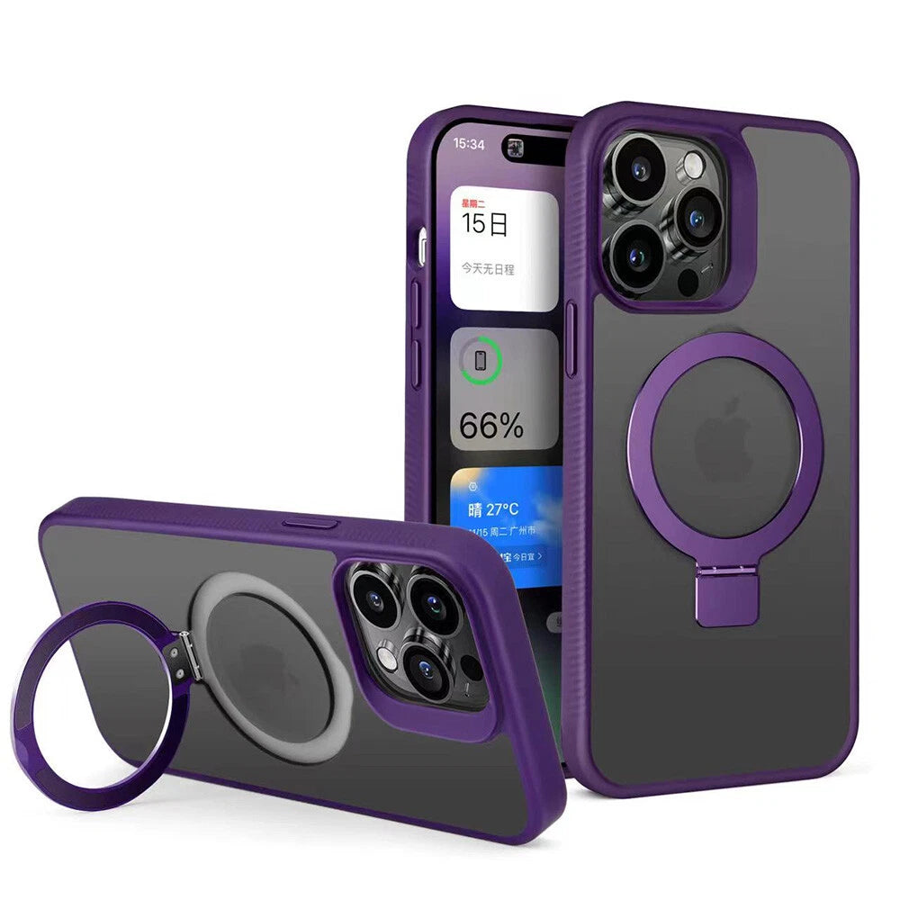 Magnetic Kickstand Matte Case for iPhone 15 Pro Max