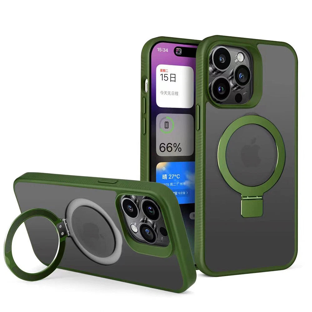 Magnetic Kickstand Matte Case for iPhone 15 Pro Max