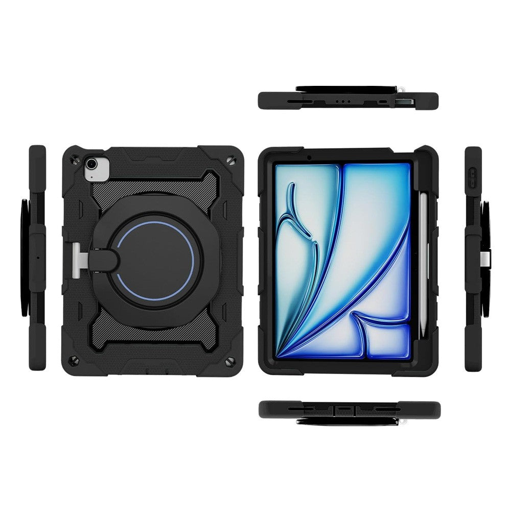 Armor Shockproof Handle Ring Rotation Case Cover for iPad Air 13 (2024) / Air 13 (2025)