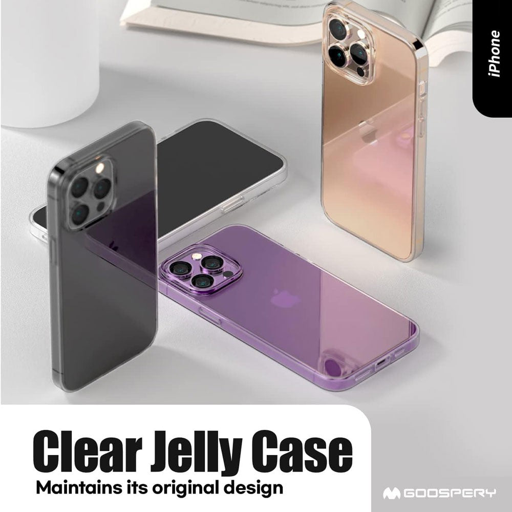 Mercury Transparent Pearl Jelly Case Cover for iPhone 16 Pro-Transparent