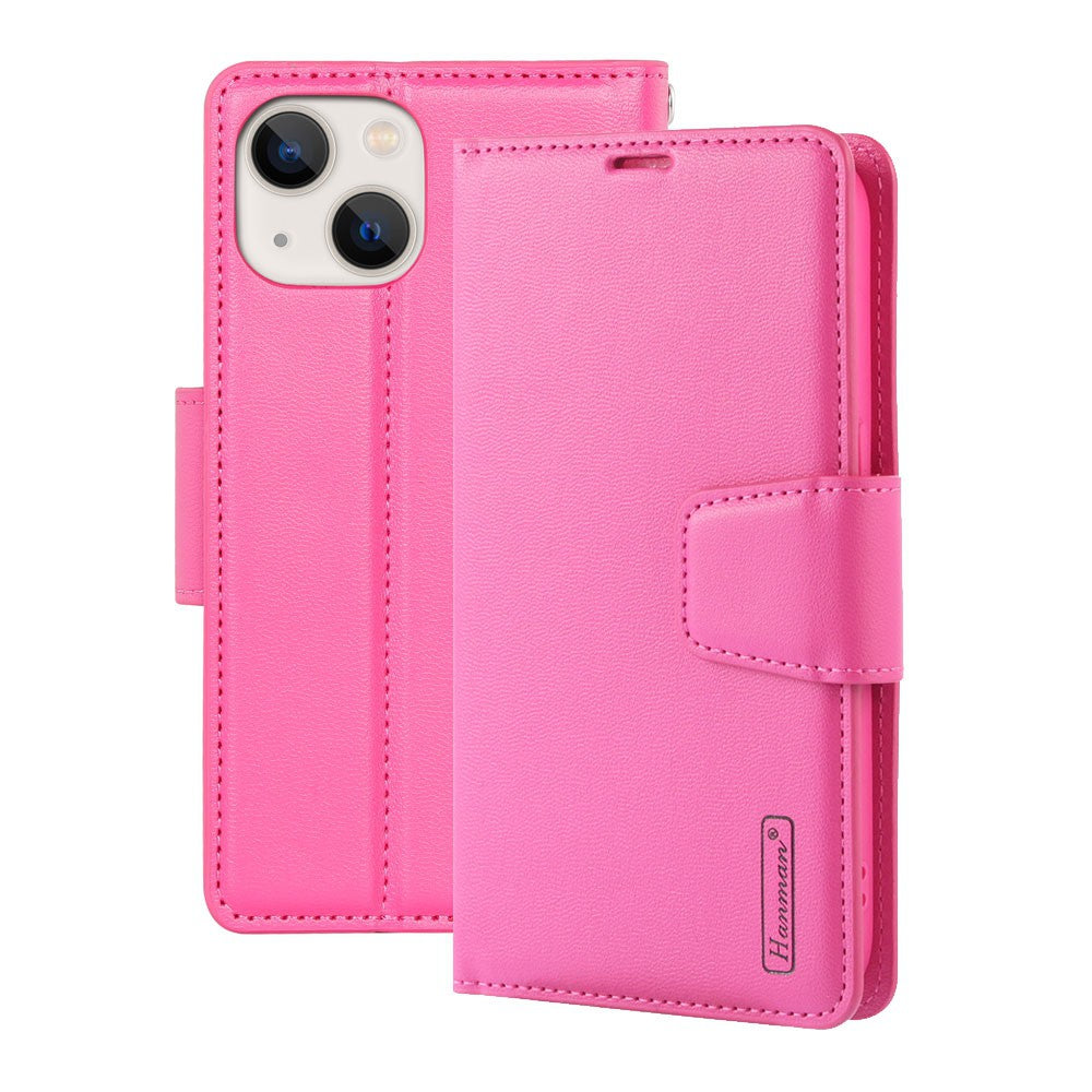 Hanman PU Flip Leather Wallet Cover Case for iPhone 14 Plus