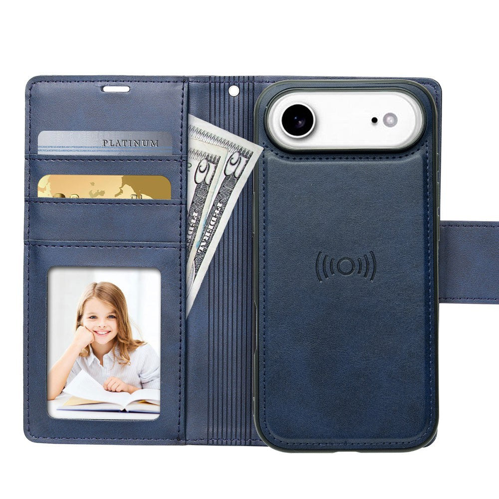 Hanman 2 in 1 Detachable Magnetic Flip Leather Wallet Cover Case for iPhone 17 Air