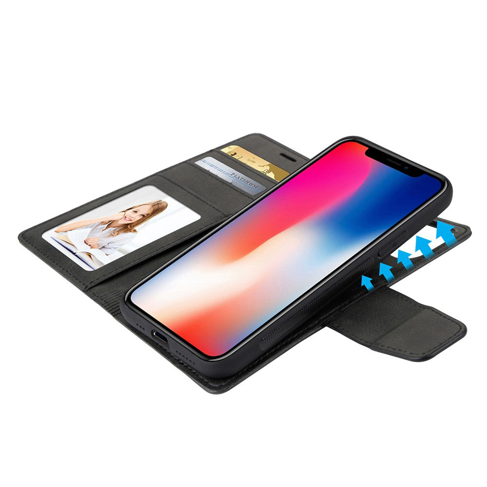 Hanman 2 in 1 Detachable Magnetic Flip Leather Wallet Cover Case for iPhone XS Max