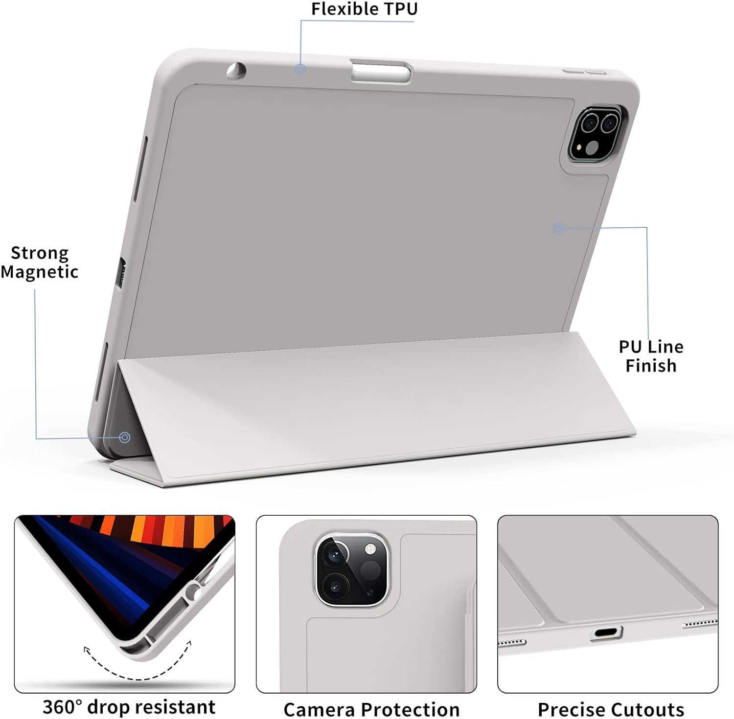 Soft TPU Back Shell Slim Cover Case with Auto Sleep / Wake for iPad Pro 11 (2024)