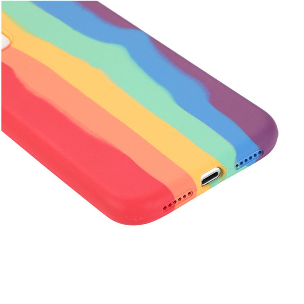 Rainbow Liquid Silicone Case Cover for iPhone XS Max