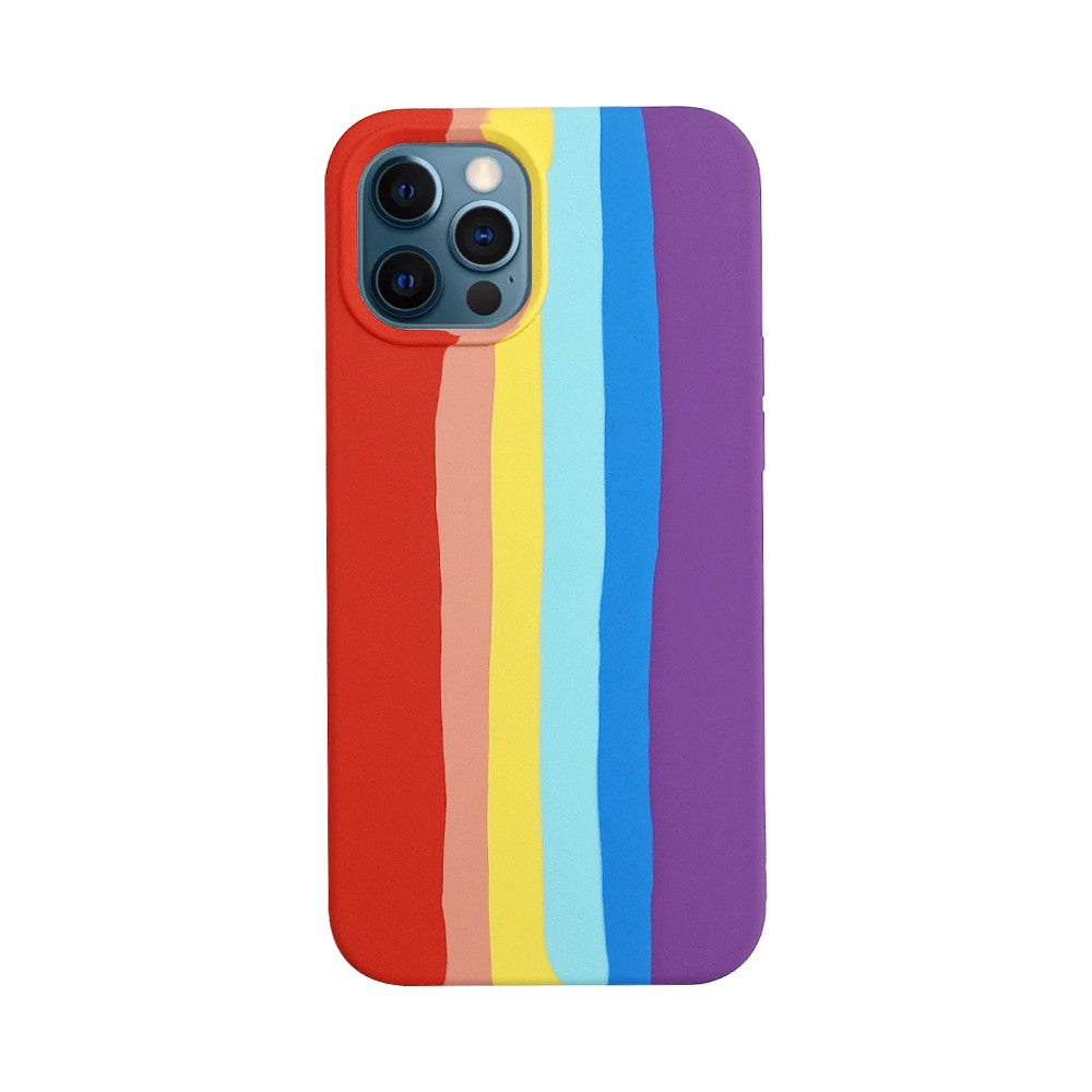 Rainbow Liquid Silicone Case Cover for iPhone 13