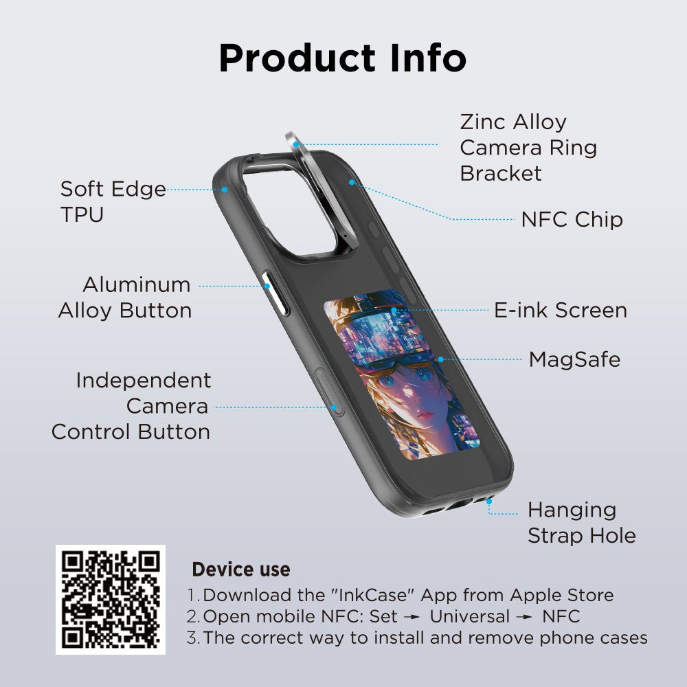 REDEFINE E-ink Display Customizable Image Case Magnetic Case for iPhone 16 Pro