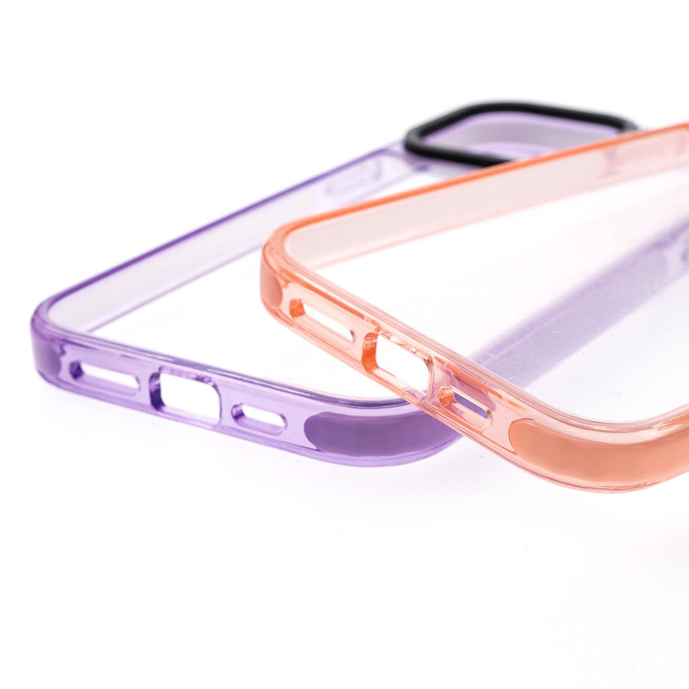 Transparent Candy Color Frame Shockproof Cover Case for iPhone 14 Plus