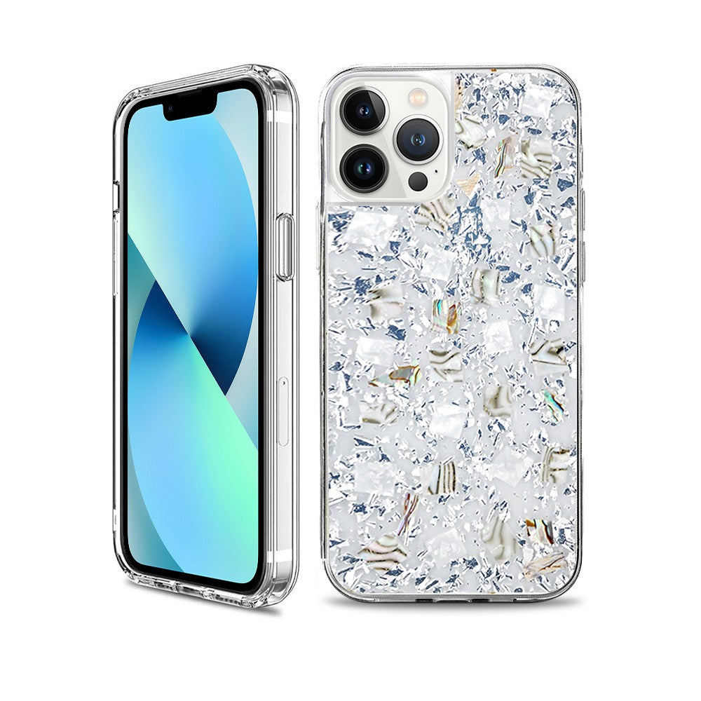 Dried Flower Bling Gold Foil Clear Case Cover for iPhone 14 Pro