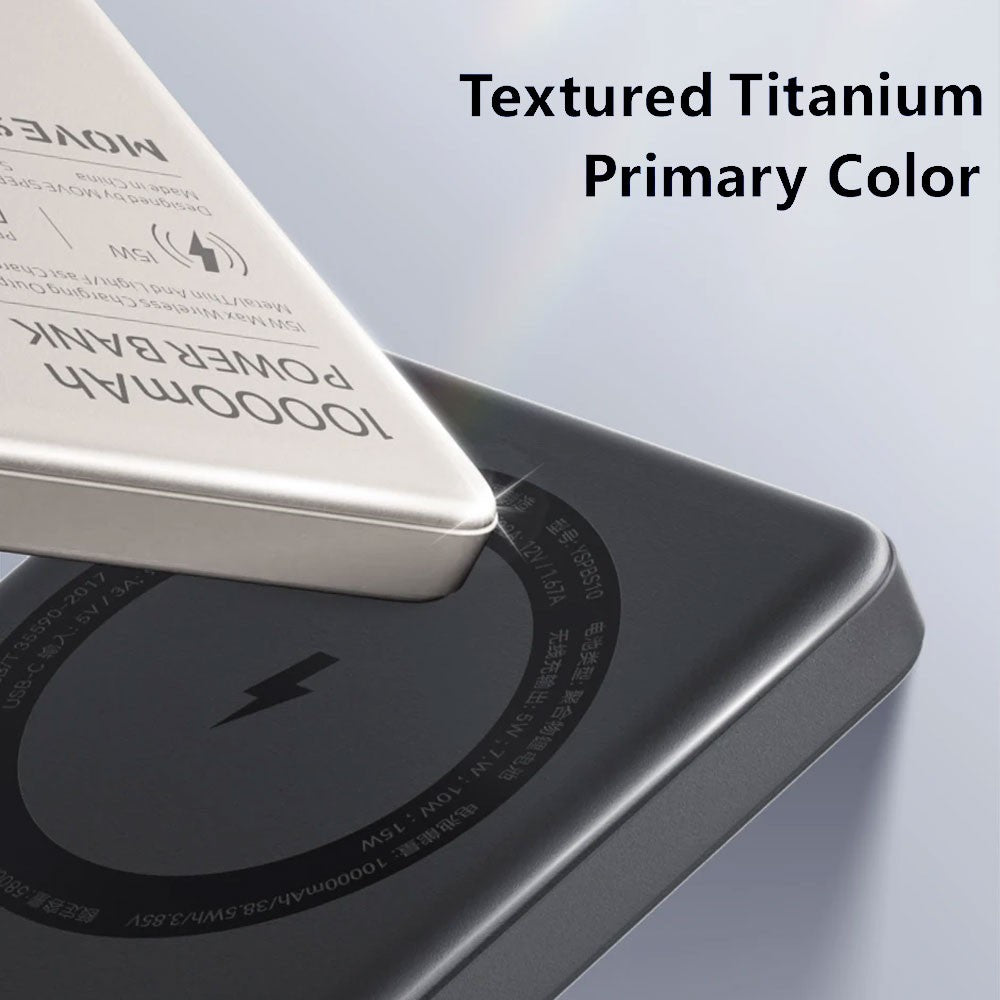 MOVE SPEED S10 Ultra-thin Titanium Magnetic Power Bank 10000mAh