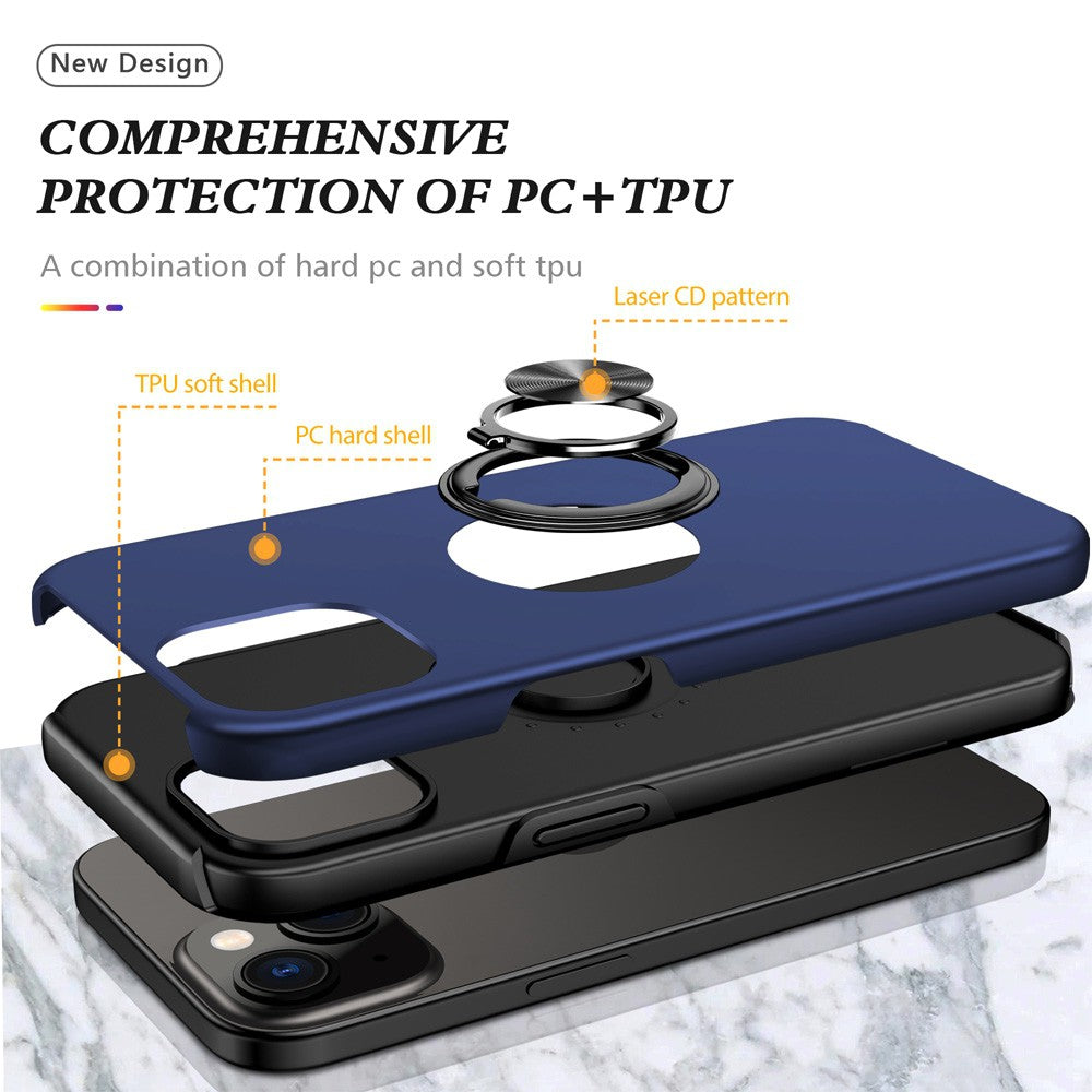 Magnetic Ring Holder Shockproof Cover Case for iPhone 14 Plus/ 15 Plus