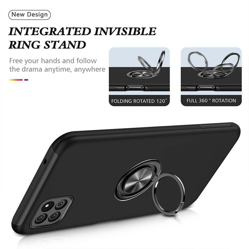 Magnetic Ring Holder Shockproof Cover Case for Samsung Galaxy A22 5G