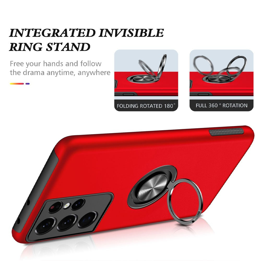 Magnetic Ring Holder Shockproof Cover Case for Samsung Galaxy S21 Ultra