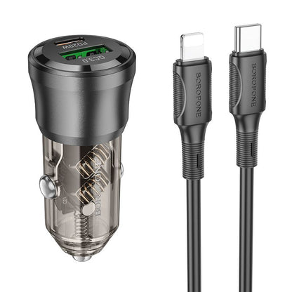 BOROFONE 38W Dual Port Car Charger with Lightning Cable