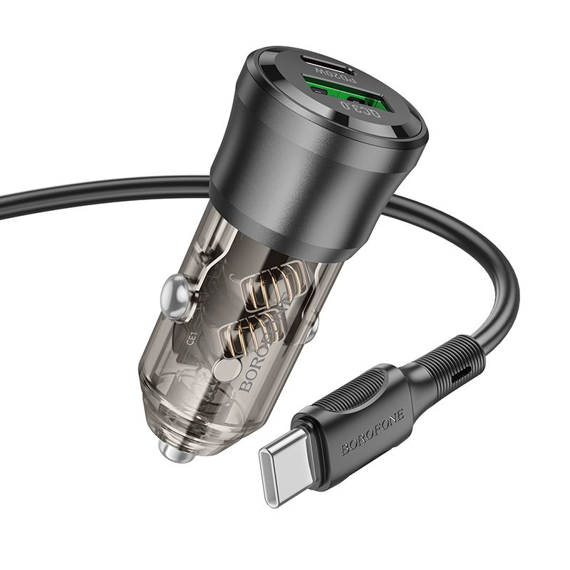 BOROFONE 38W Dual Port Car Charger with Type-C Cable