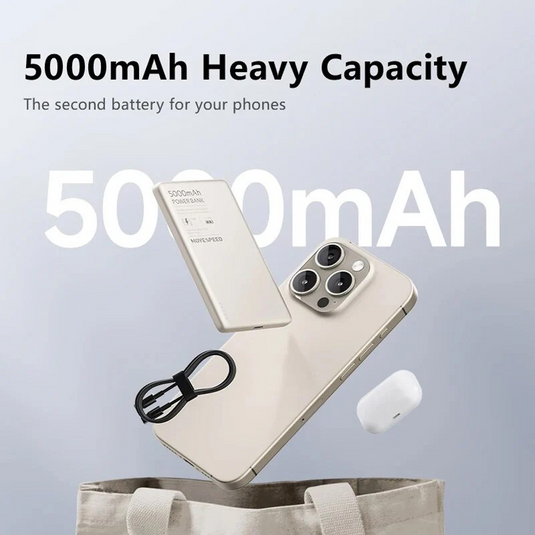 MOVE SPEED S5 Ultra-thin Titanium Magnetic Power Bank 5000mAh