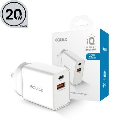 iQuick 20W Dual Ports Fast Charging Adapter