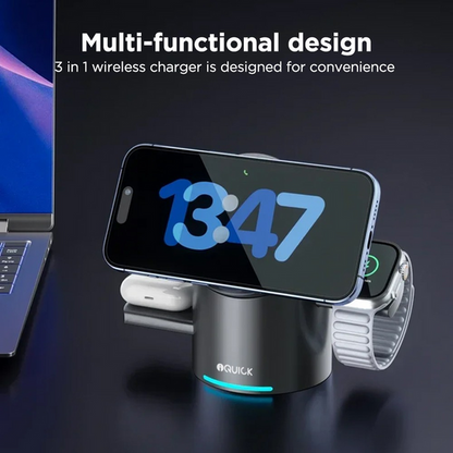 iQuick Satellite CBT-10Q 3 in 1 Foldable Wireless Charger Stand