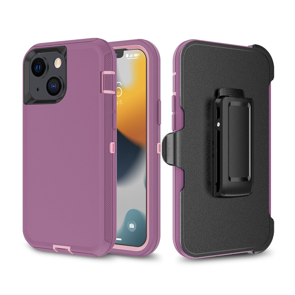 Shockproof Robot Armor Hard Plastic Case with Belt Clip for iPhone 13 mini