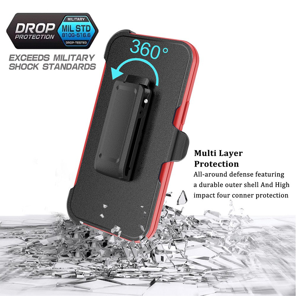 Shockproof Robot Armor Hard Plastic Case with Belt Clip for iPhone 13 mini